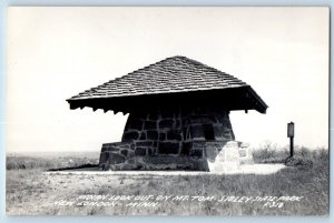 New London MN Postcard RPPC Photo Indian Look Out On Mt. Tom Sibley State Park