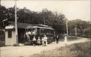 Rockport Maine Camden St. Railway Trolley Stop c1910 Image 1950s RPPC REISSUE