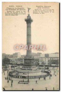 Old Postcard Paris Place de la Bastille The Column Julliet