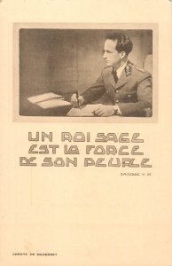 King LEOPOLD III of Belgium - A wise King is the strength of his people postcard