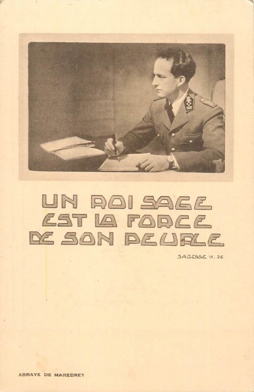 King LEOPOLD III of Belgium - A wise King is the strength of his people postcard