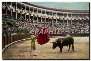 Old Postcard Bullfight Bullfight Pase muleta