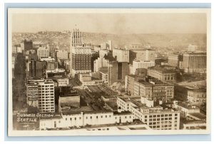 c1905 Bird's Eye View Business Section Seattle Washington WA RPPC Photo Postcard 