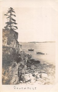 J13/ Southport Island Maine RPPC Postcard c1910 East Shore Boats  47