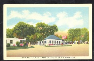 TULSA OKLAHOMA ROUTE 66 COOK'S COURT VINTAGE ADVERTISING POSTCARD