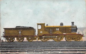 LB & SC Railway Express Decorated Railroad Train British 1910c postcard