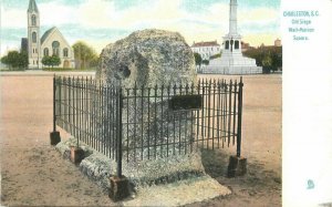 Charleston South Carolina Old Siege Wall Marion Square C1910 Tuck Postcard 13569