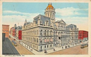 BALTIMORE MARYLAND~CITY HALL~1918 PSTMK I T OTTENHEIMER PUBLISHED POSTCARD