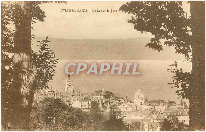 Postcard Old EVIAN LES BAINS Lake and Jora