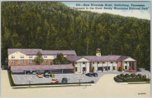 New Riverside Hotel Gatlinburg Tennessee Smoky Mountains Postcard H79