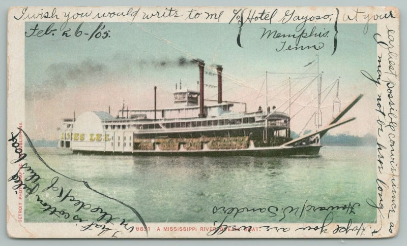 Mississippi~River Steam Boat On The Water~Vintage Postcard