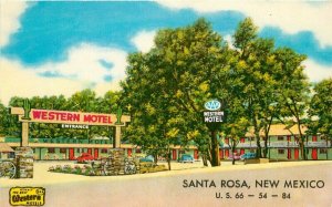 1950s Route 66 Western Motel Santa Rosa New Mexico Teich roadside Postcard 11542