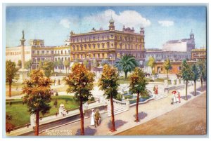 c1910 Cagancha Plaza Montivideo Uruguay RMSP Oilette Tuck Art Postcard