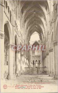 Old Postcard Our Great City of Reims Front (1919) Interior of the Cathedral i...
