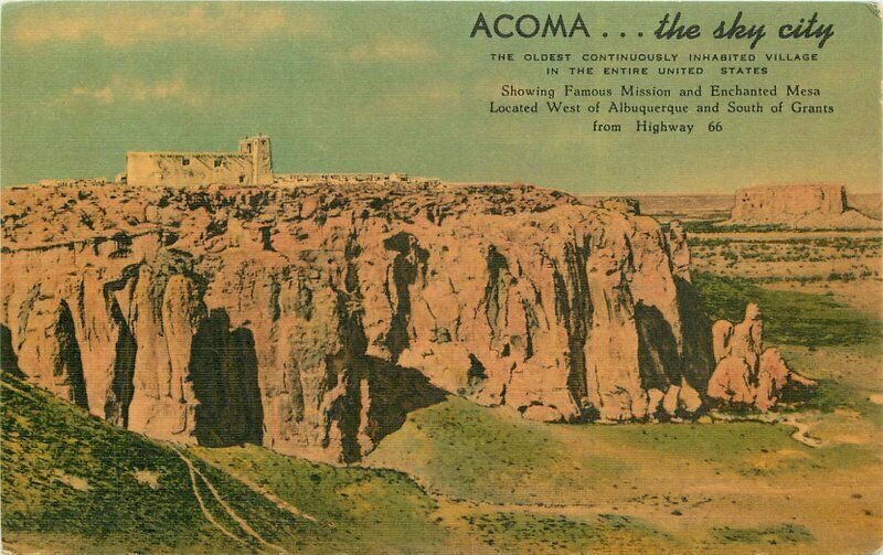 Albuquerque New Mexico Acoma McGarr Associated Litho Postcard 21-10200