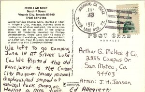 Chollar Mine Virginia City Nevada Multiview Postcard 1977