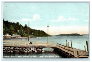 c1905s Brightwood and Great Island, Lake Sunapee New Hampshire NH Postcard