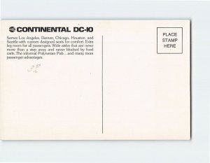 Postcard Continental DC-10 Airplane