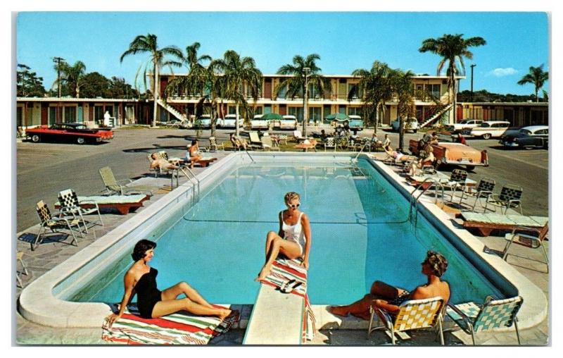 1950s/60s Plaza Inn Motel, St. Petersburg, FL Postcard