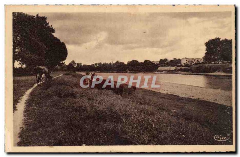 Sainte Foy la Grande Old Postcard Landscape on the Dordogne