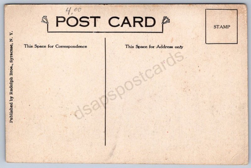 K18/ Syracuse New York Postcard c1912 Tornado Storm Disaster Trolley 443