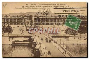 Old Postcard Paris Panorama Place de la Concorde took to the Sacre Coeur of M...