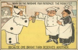 Panshine Copper Pot Polish Chefs & Clown Pierrot c1910 Postcard