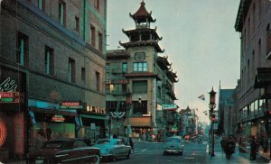 USA Chinatown At Night San Francisco California Vintage Postcard 08.13 