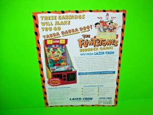 The FLINTSTONES Original 1994 NOS Redemption Arcade Game Sales Flyer