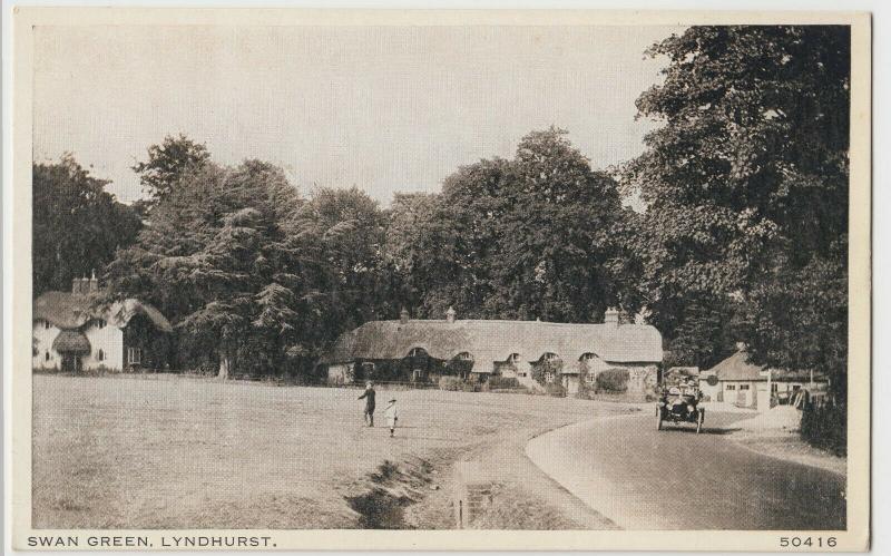 Hampshire;Swan Green, Lymington PPC By Photochrom, Unused, Note Early Car 