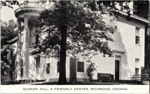 Quaker Hill, A Friendly Center, Richmond IN c1943 Vintage Postcard B72