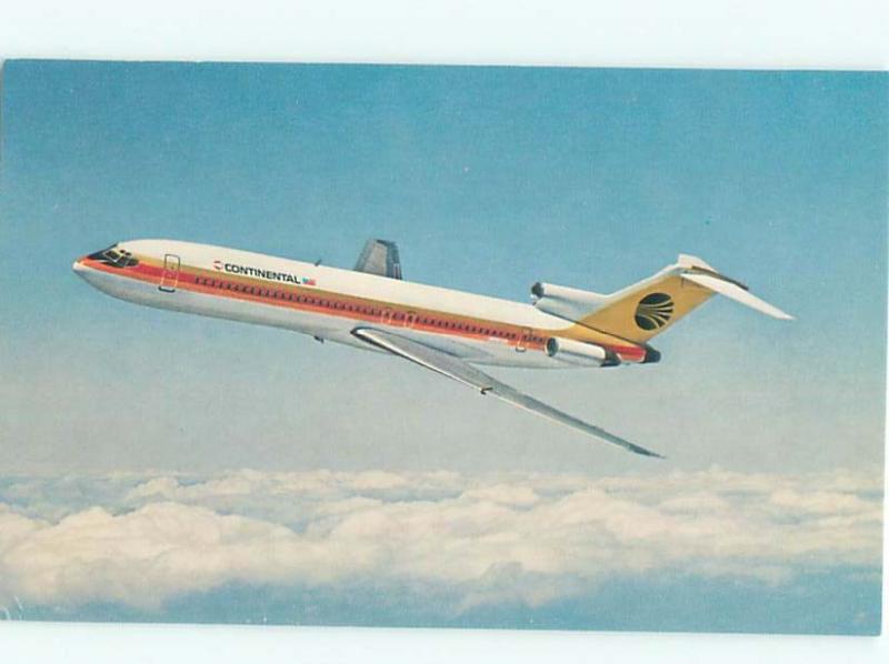 Pre-1980 Postcard Ad CONTINENTAL AIRLINES BOEING 727 TRIJET AIRPLANE AC6316