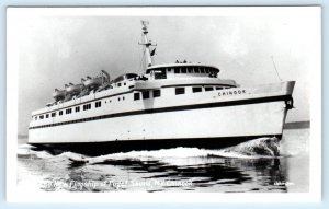 RPPC PUGET SOUND, Washington WA ~ Flagship  M.V. CHINOOK Ferry 1950s Postcard