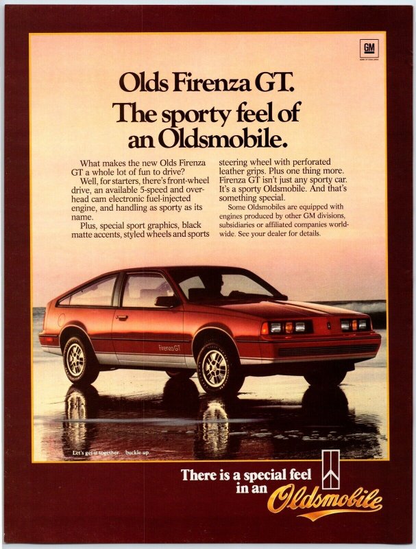 1984 Olds Firenze GT. Oldsmobile Print Ad N1