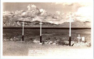 RPPC TOMBSTONE, AZ   DRAGOON MOUNTAINS from BOOT HILL c1940s  Frasher Postcard