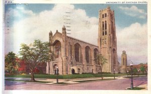 Vintage Postcard 1936 University Of Chicago Chapel Worship Building Chicago IL