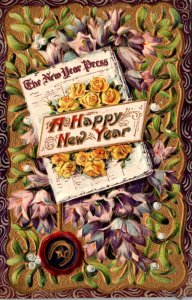 Happy New Year With Yellow Roses 1911