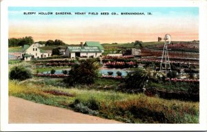 Postcard Henry Field Seed Co. Sleepy Hollow Gardens in Shenandoah, Iowa~132081