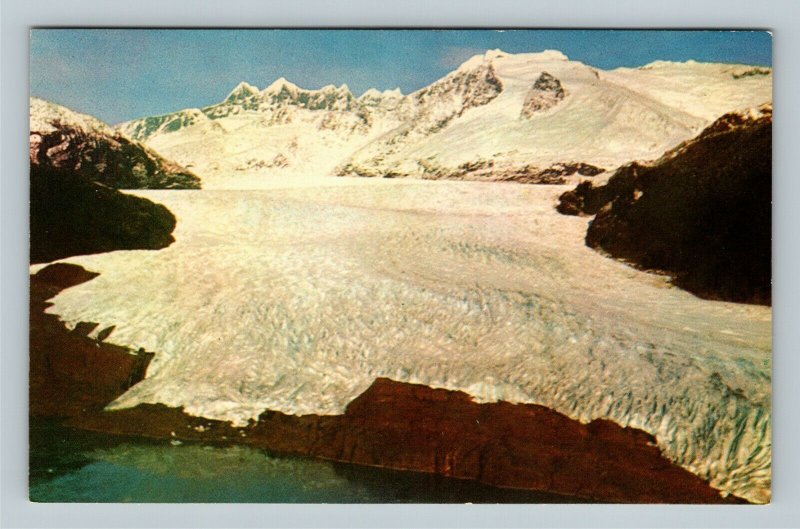 Juneau AK, Aerial View Of Mendenhall Glacier, Chrome Alaska Postcard