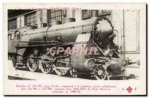 Postcard Old Train Locomotive Machine Type 231,991 Pacific