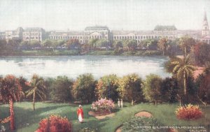 Calcutta India Oilette Postcard Writers Buildings Dalhousie Square Tuck's