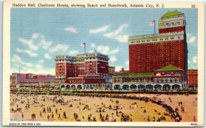 Haddon Hall, Chalfont Hotels Showing Beach and Boardwalk - Atlantic City, N. J.