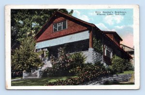 Residence of Evangelist Billy Sunday  Winona Beach Indiana IN WB Postcard L16