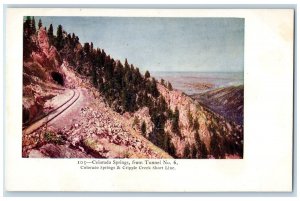 c1905 Colorado Springs Tunnel No. 6 Spring Cripple Creek Short Line CO Postcard