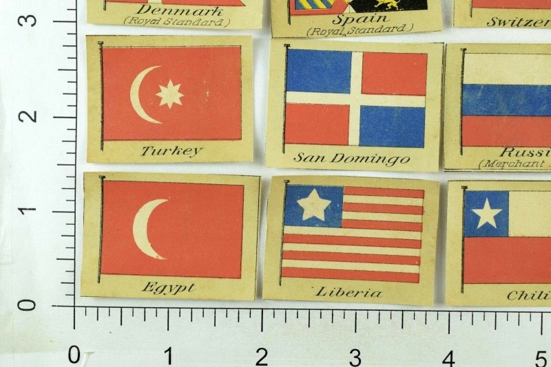 1880's International Country Flags Victorian Card Lot o 15 Flag Trade P114 