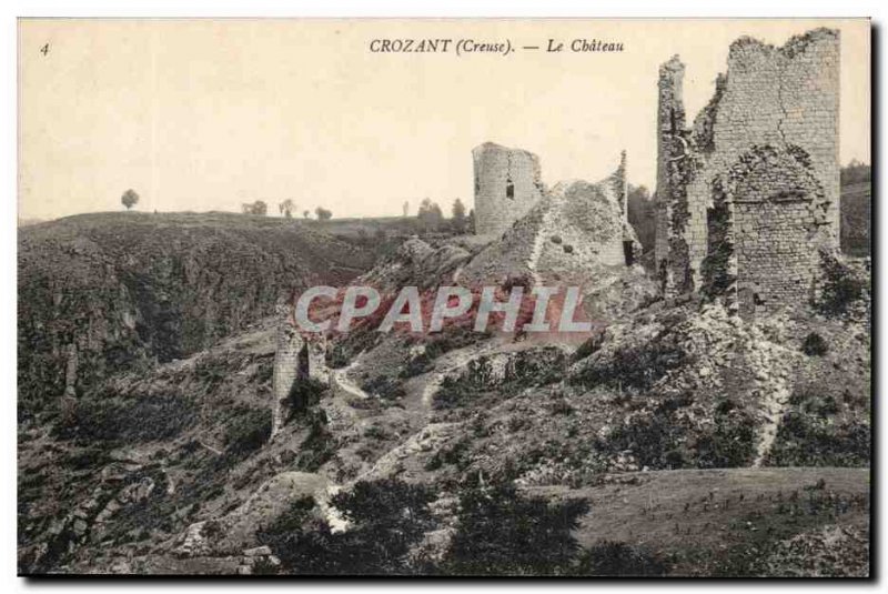 Creuse Crozant Old Postcard The castle