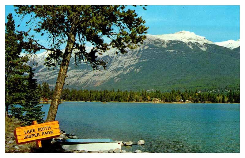 Postcard WATER SCENE Jasper Alberta AB AT5862