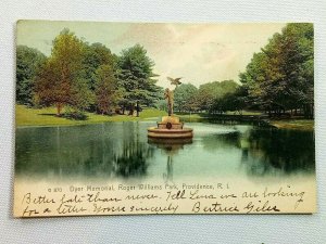 Vintage Postcard 1907 Dyer Memorial Roger Williams Park Providence RI