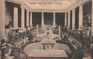 Vintage Postcard Pompei Casa Dei Vettii-Peristilio Castle Italy