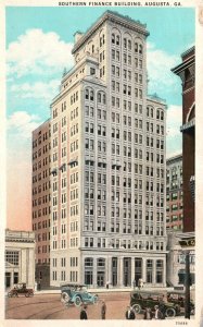 Vintage Postcard 1930'S Southern Finance Building Formerly Lamar Augusta Georgia